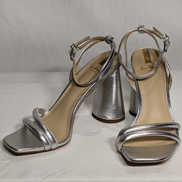 NEW Sam Edelman Kia Silver Nappa Dress Sandal Sz 7.5 silver - Picture 2 of 4